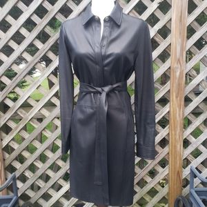 Coach Vintage Black Leather Dress/Coat, s10